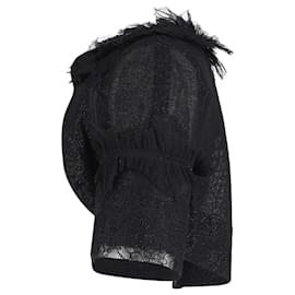 Rochas-Rochas Lace Shrug in Black Wool-Black