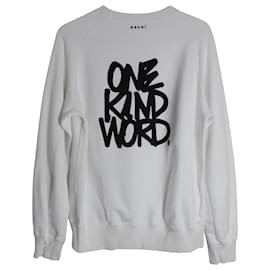 Sacai-Felpa con stampa "One kind word" di Sacai X Eric Haze in cotone bianco-Bianco
