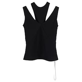 Balenciaga-Balenciaga Sleeveless Cutout Top in Black Silk -Black