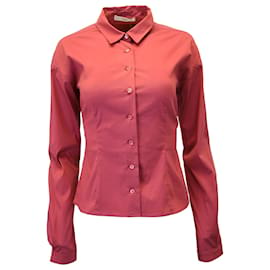 Prada-Prada Button-Down-Hemd aus roter Baumwolle-Rot