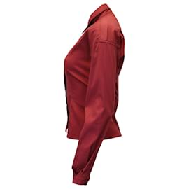 Prada-Prada Button-Down-Hemd aus roter Baumwolle-Rot