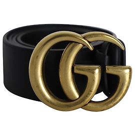 Gucci GG Marmont Belt in Black Leather Black