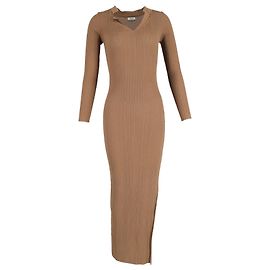 Vestido Largo Totême en Rayón Marrón Castaño