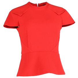 Haut à basque extensible en crêpe mousse Roland Mouret en polyester rouge Rouge
