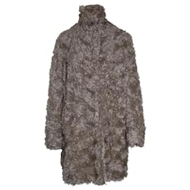 Stella Mc Cartney-Stella McCartney Faux Fur Coat in Beige Mohair-Beige