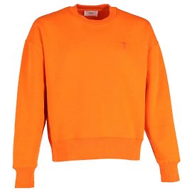 AMI Paris Tonal Ami de Coeur Sweatshirt aus orangefarbener Baumwolle Orange