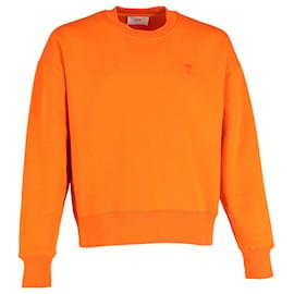 Ami Paris-AMI Paris Tonal Ami de Coeur Sweatshirt in Orange Cotton-Orange