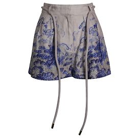 Zimmermann Shorts luminosos com estampa floral e cintura em linho multicolorido Outro Impressão em python