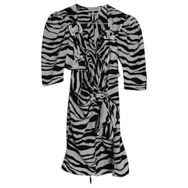 Autre Marque-Das Attico Zebra-Print-Minikleid aus mehrfarbigem Polyester-Mehrfarben