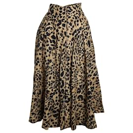 Zimmermann-Falda midi con estampado de leopardo Veneto de Zimmermann en lino multicolor-Multicolor
