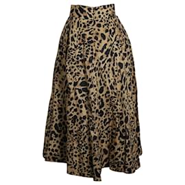 Zimmermann-Falda midi con estampado de leopardo Veneto de Zimmermann en lino multicolor-Multicolor