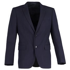Hugo Boss Single-Breasted Blazer in Navy Blue Wool Blue Navy blue