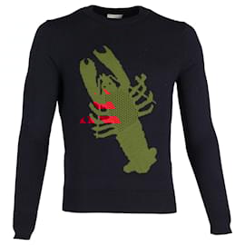 Sandro-Sandro Paris Lobster Knit Sweater in Navy Blue Wool-Blue,Navy blue