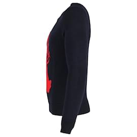 Sandro-Sandro Paris Lobster Knit Sweater in Navy Blue Wool-Blue,Navy blue