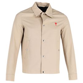 Ami Paris Ami de Coeur Snap-Button Blouson Jacket in Beige Cotton Beige