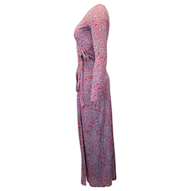 Diane Von Furstenberg-Diane Von Furstenberg Novo vestido Julian Wrap Midi em seda com estampa floral-Outro