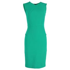 Roland Mouret-Roland Mouret Sesia Crepe Sheath Dress in Green Wool-Green