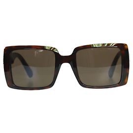 Moncler Brown tortoise shell square-framed sunglasses Brown