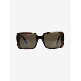 Moncler-Óculos de sol marrom tartaruga com armação quadrada-Marrom