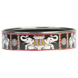 Hermès Black elephant printed bangle Black