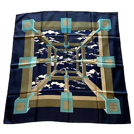 Hermès „Perspective“-Schal Marineblau