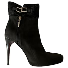 Cesare Paciotti-Black suede ankle boots-Black