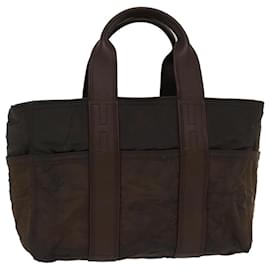 Hermès-HERMES Akapu Luco Hand Bag Nylon Brown Auth bs7134-Brown