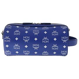 MCM-MCM Vicetos Logogram Shoulder Bag PVC Leather Blue Auth 49441-Blue