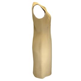 Michael Kors-Michael Kors Collection Camel / Gold Zipper Detail Sleeveless Cashmere Midi Dress-Camel