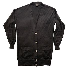 Dkny Schwarze, übergroße Strickjacke aus Merinowolle Schwarz