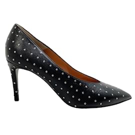 Laurence Dacade-Laurence Dacade Black Leather Vivette 85 Pumps with Silver Studs-Black