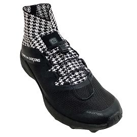 Salomon x Comme des Garcons Preto / White Tech Houndstooth Cross Slip em botinhas de tênis Preto