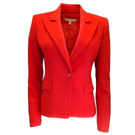 Michael Kors Collection Crimson One-Button Wool Blazer Red