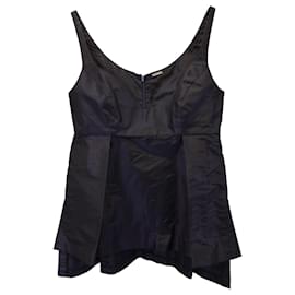 Adam Lippes-Top bustier in taffettà con vita impero di Adams Lippes in seta nera-Nero