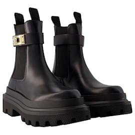 Dolce & Gabbana-Chelsea Ankle Boots - Dolce&Gabbana - Leather - Black-Black