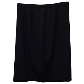 Giorgio Armani Classico Bleistiftrock aus schwarzer Wolle Schwarz