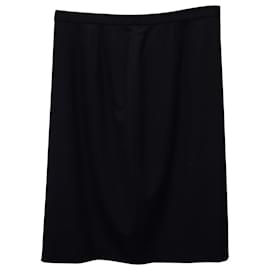 Giorgio Armani-Giorgio Armani Classico Pencil Skirt in Black Wool-Black