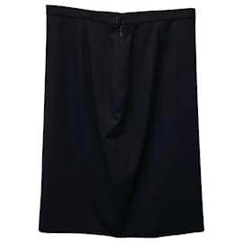 Giorgio Armani-Giorgio Armani Classico Pencil Skirt in Black Wool-Black