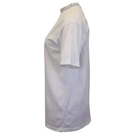 Acne-Acne Studios Logo Neck Tshirt in White Cotton-White