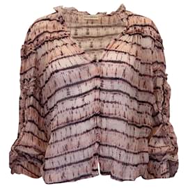 Ulla Johnson-Ulla Johnson Mari Button-Front Blouse in Multicolor Silk-Multiple colors