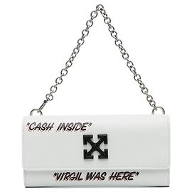 Off White Carteira Off-White White Jitney Quote com corrente Branco