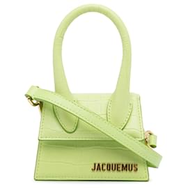 Jacquemus Women's 'La Sac Rond' Yellow Suede Structured Handbag