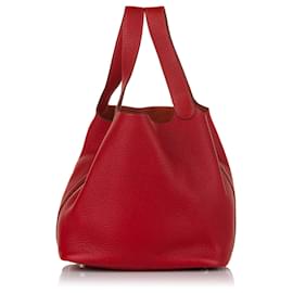 Hermes Rouge Sellier Taurillon Clemence Leather Picotin Lock 22 Bag