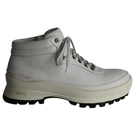 Bottes de randonnée Jil Sander en cuir blanc Blanc