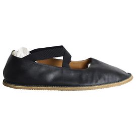 Dries Van Noten Flats in Black Leather Black