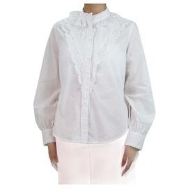 See by Chloé Blouse blanche à col brodé - taille UK 10 Blanc