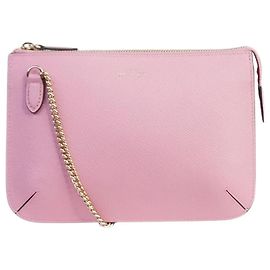 Smythson Bolsa transversal de couro com textura rosa Outro