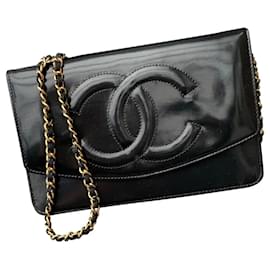 Chanel-Portafoglio su catena foderato c-Nero
