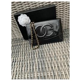 Chanel-Wallet on chain lined c-Black