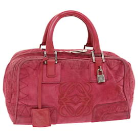 Loewe-LOEWE Hand Bag Suede Red Auth ep1175-Red
